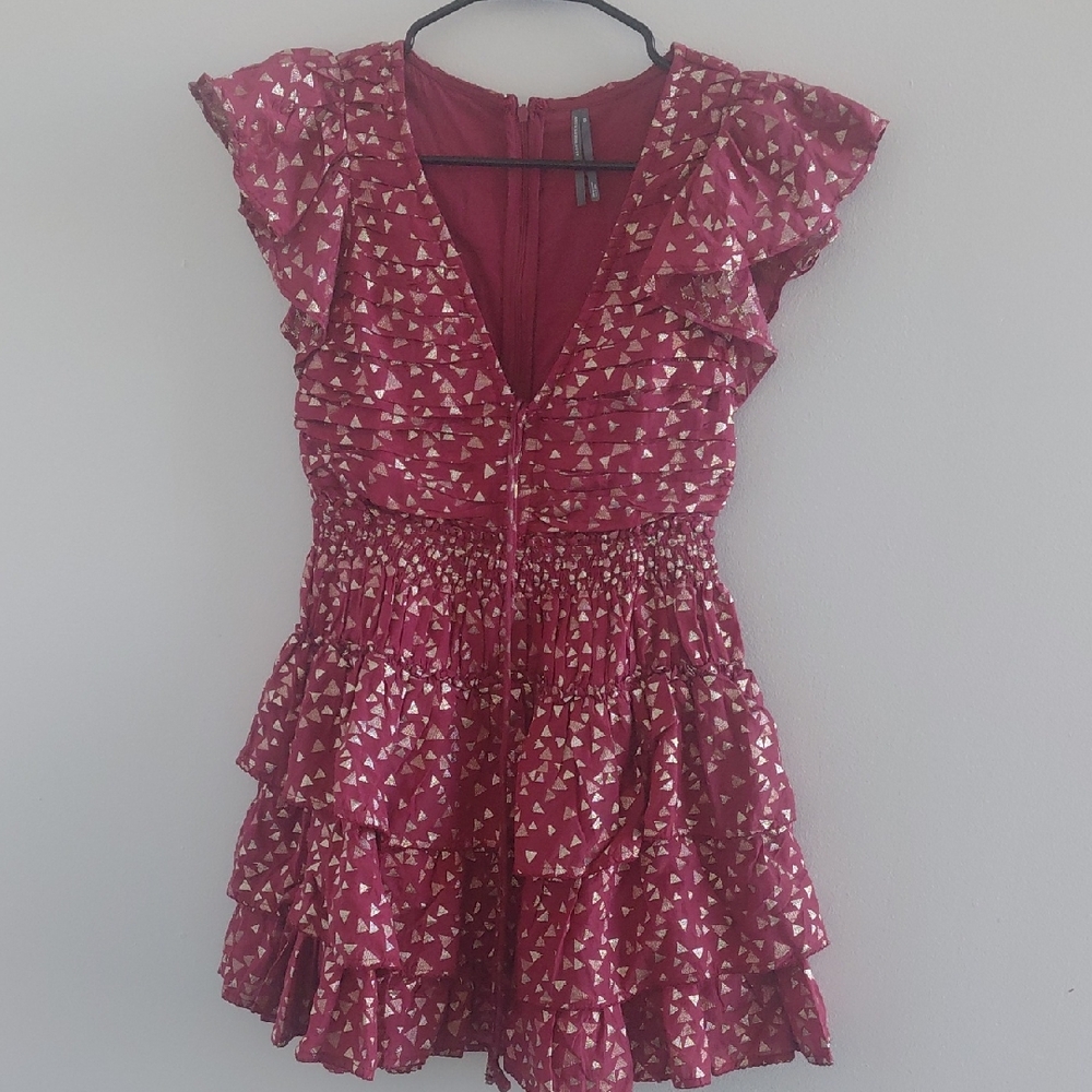 Anthropologie Kids' Burgundy Ruffle Dress